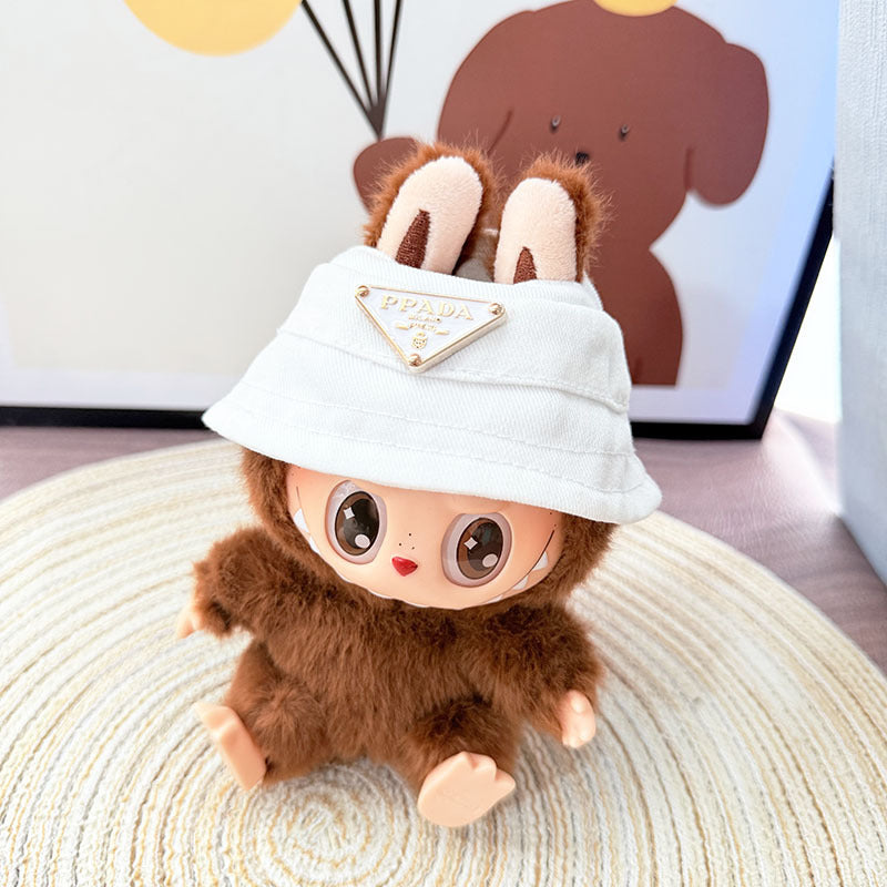 [Clothes only] First and second generation Labubu clothes pendant Labubu sitting baby clothes 8-character plaid overalls set