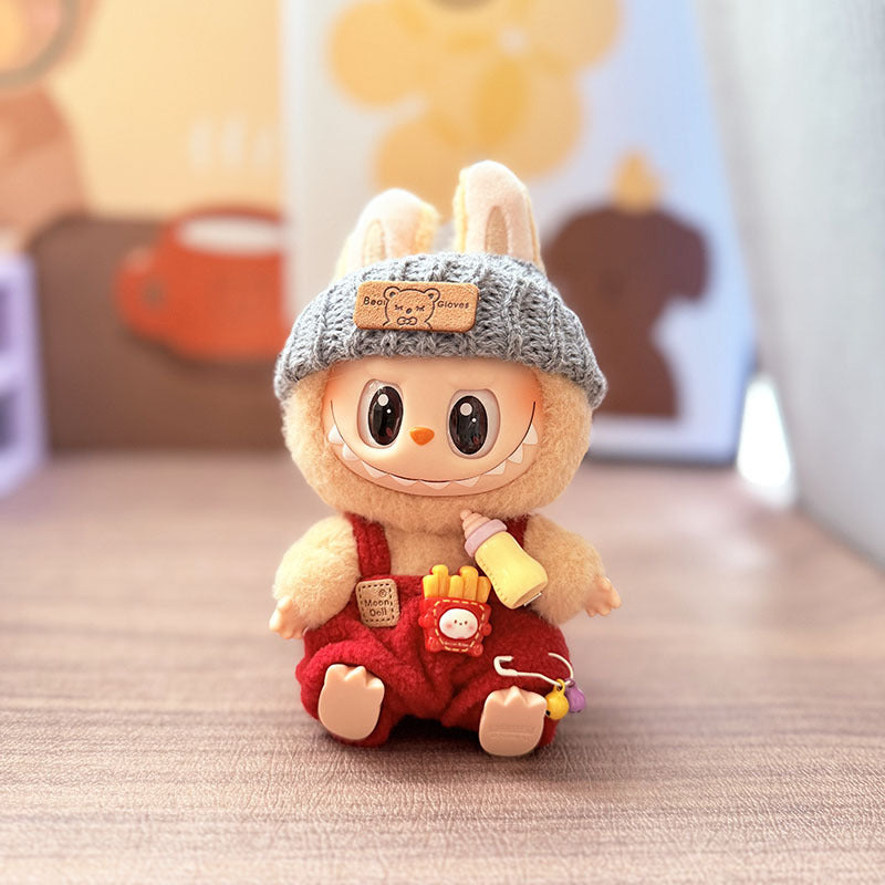 [Clothes only] One, two and three generations Labubu clothes pendant Labubu sitting baby clothes bottle overalls set cute