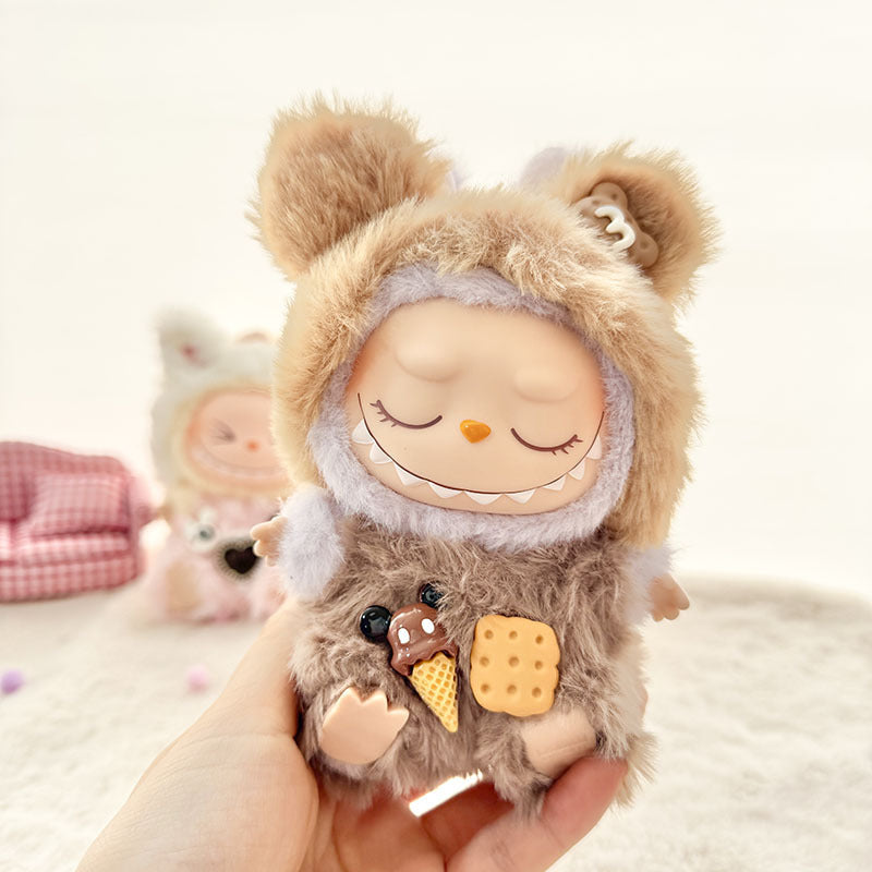 [Clothes only] First and second generation Labubu clothes pendant Labubu sitting party baby clothes sandwich biscuits overalls