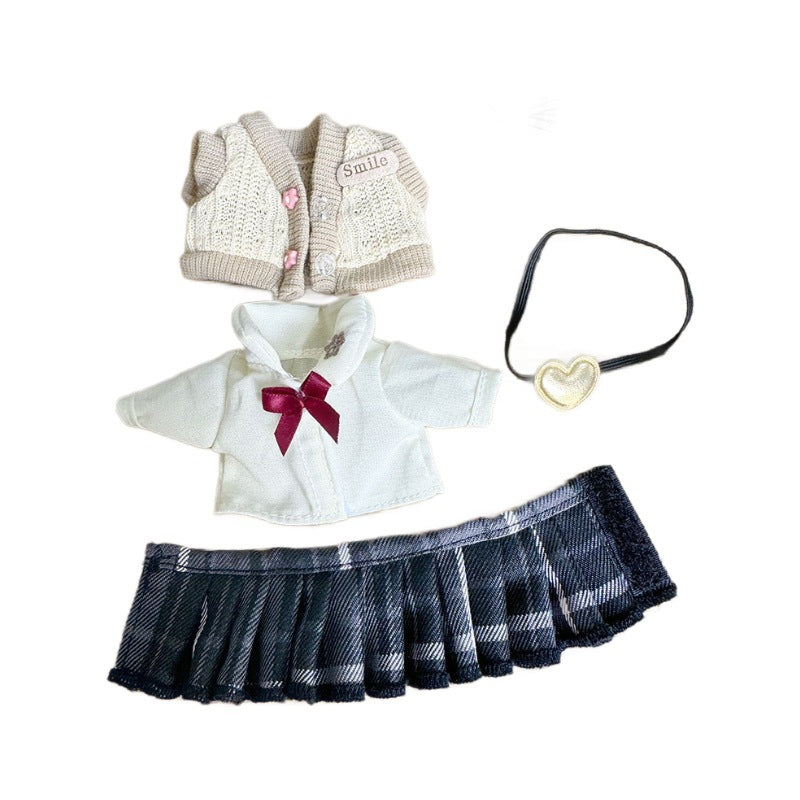 [Clothes only] 17cm pendant blind box Labubu baby clothes keychain Labubu doll for JK skirt set cute