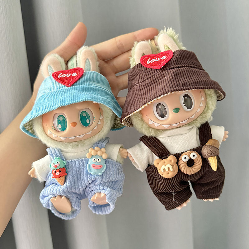 [Clothes only] First and second generation Labubu clothes pendant Labubu sitting party baby clothes cone overalls set