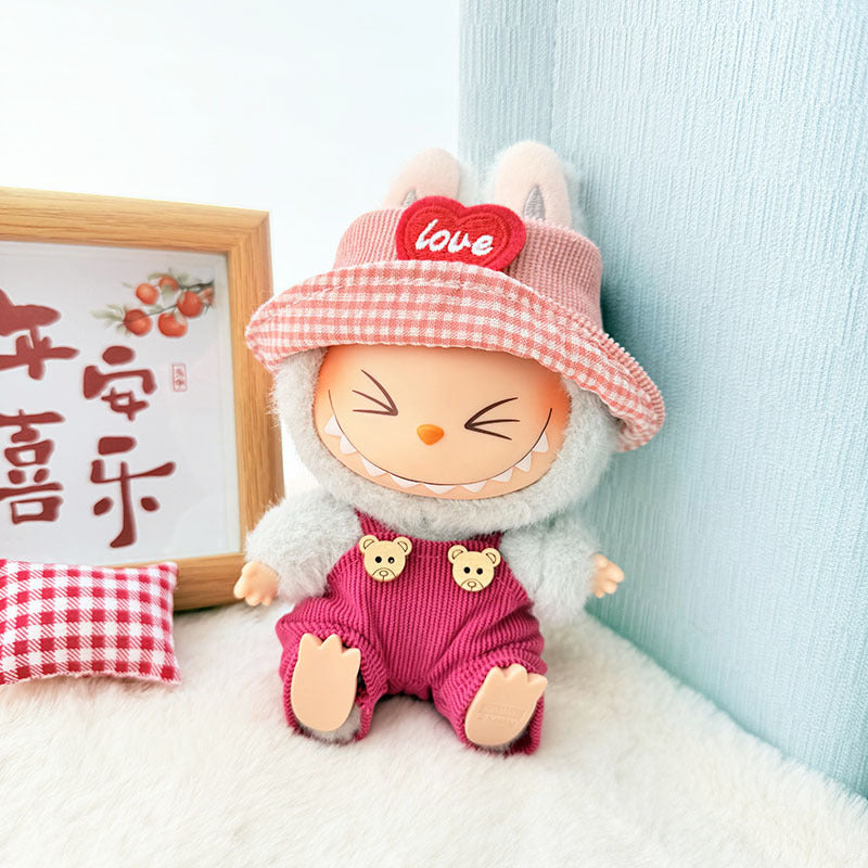 [Clothes only] First and second generation keychain Labubu clothes pendant Labubu cloth overalls Animal hat set