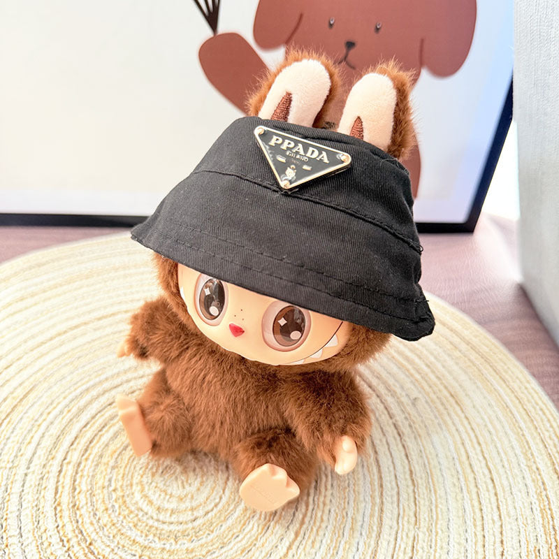 [Clothes only] 17cm blind box Labubu pendant baby clothes small animal hat Labubu trendy bucket hat accessories