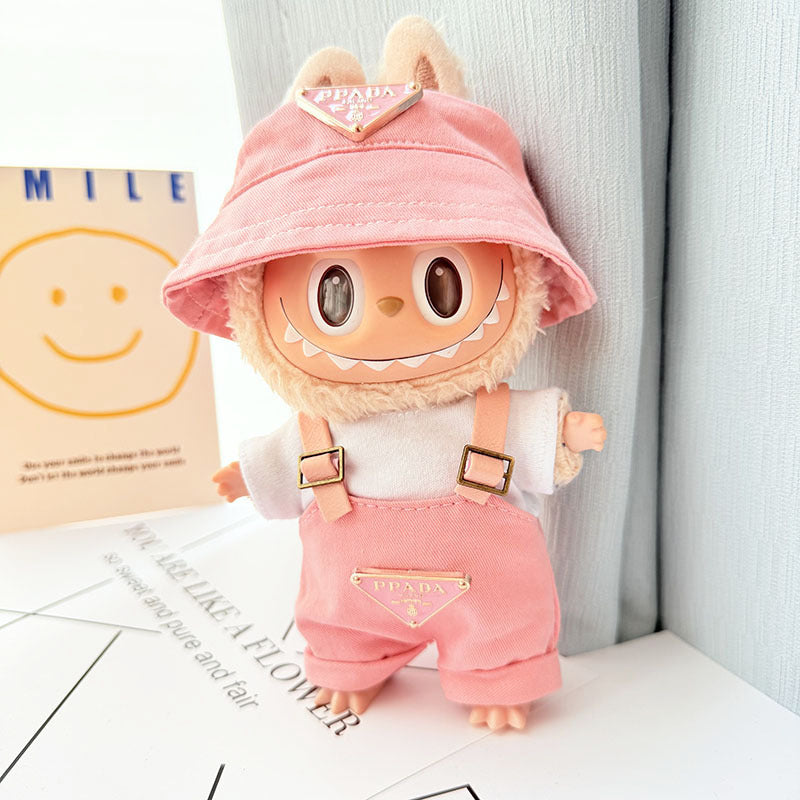 [Clothes only] First and second generation keychain Labubu clothes pendant Labubu baby clothes inverted triangle overalls hat