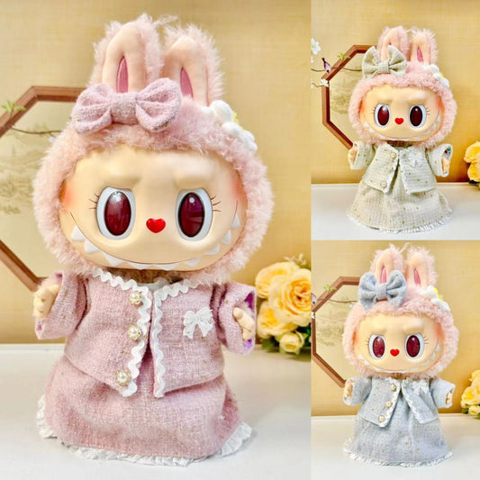 38Cm Labubu plush doll clothes for Labubu doll clothes MOKOKO sweetheart powder fragrant style set