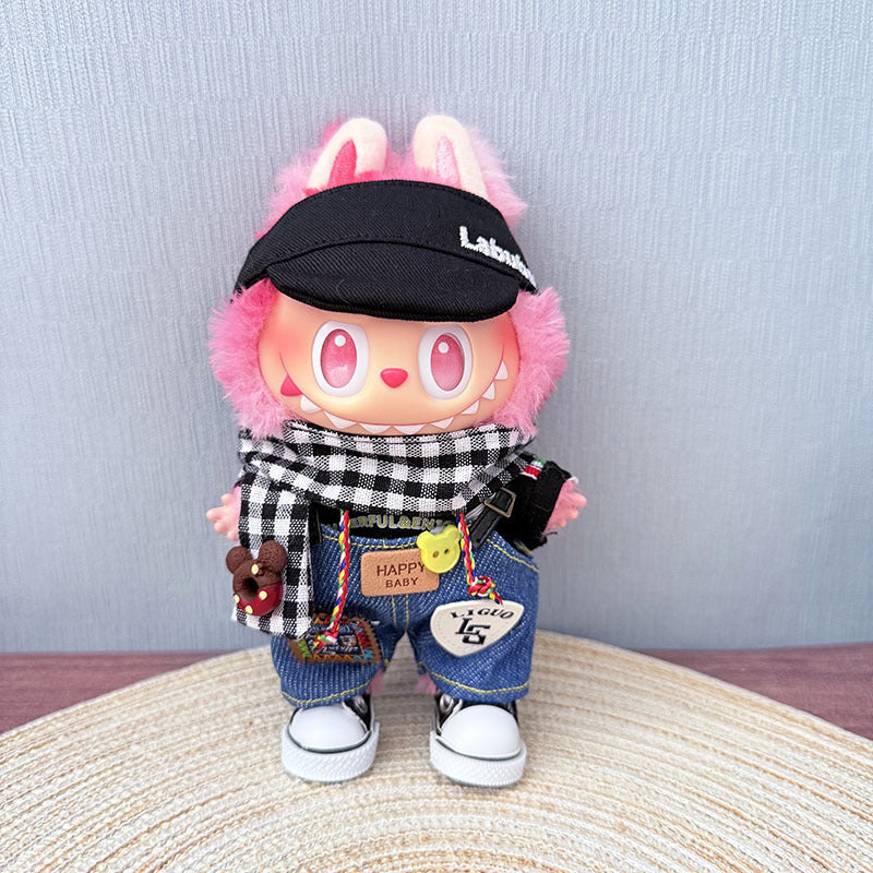 [Clothes only] One, two and three generations of Labubu clothes pendant Labubu cloth for sitting baby clothes happy pizza set