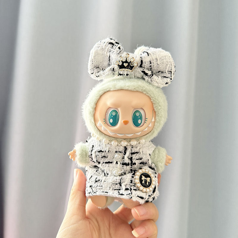 [Clothes only] First and second-generation Labubu clothes pendant Labubu sitting party baby clothes crown fragrant skirt set