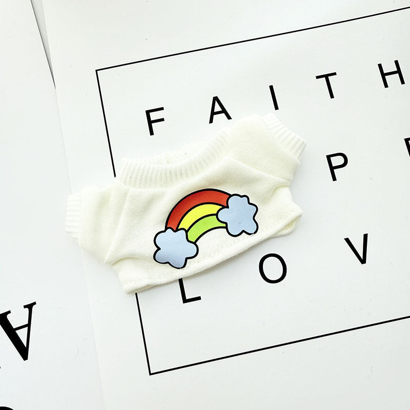 [Clothes only] 17cm Labubuva clothes LABUBU blind box sitting party first, second and third generation rainbow T suit.