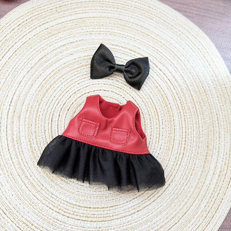 [Clothes only] 17cm Labubuwa clothes LABUBU blind box sitting party one, two, three generations of cool sweet leather clothes