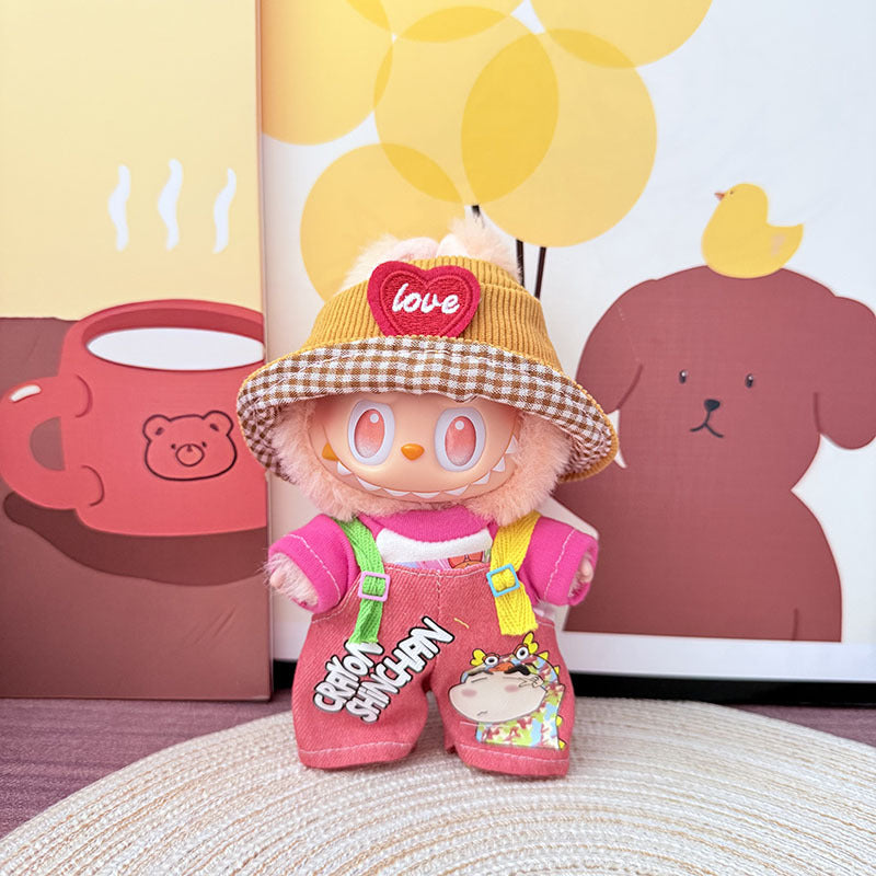 [Clothes only] One, two and three generations Labubu clothes pendant Labubu sitting baby clothes, small new overalls, cute and cute.