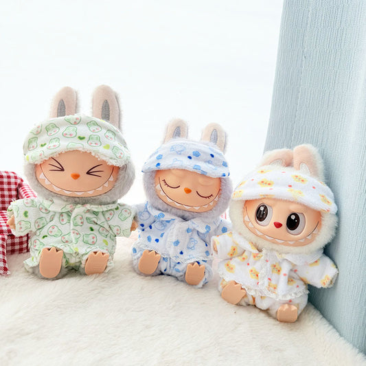 [Clothes only] First and second generation keychain Labubu clothes pendant Labubu pendant eye mask pajamas three-piece set cute