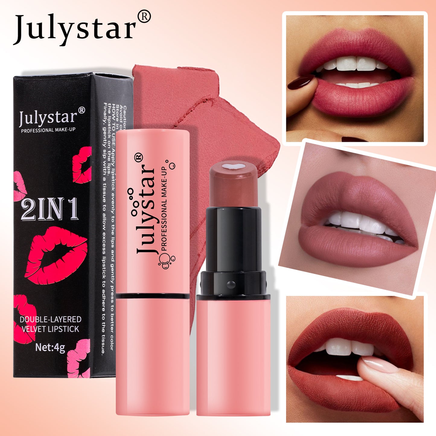 Lip makeup non-fading non-stick cup fruit flavor long-lasting waterproof moisturizing matte sandwich lipstick