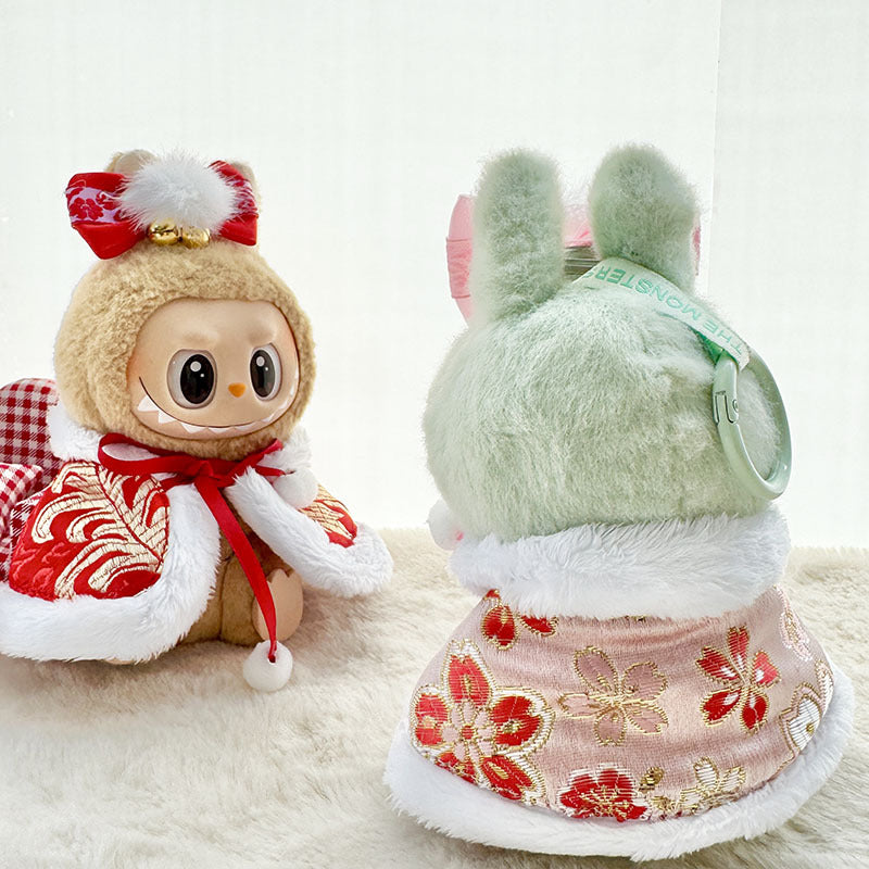 [Clothes only] First and second generation keychain Labubu clothes pendant Labubu sitting party New Year's antique shawl