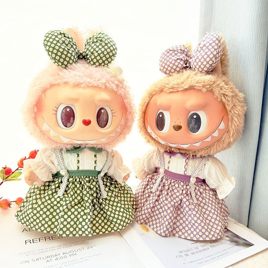 38Cm Labubu plush doll dress for Labubu doll dress MOKOKO sweetheart dense round dress