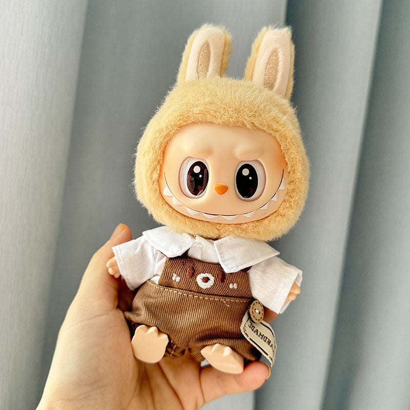 [Clothes only] Second-generation keychain Labubu clothes pendant Labubu sitting party lapel white shirt repair dog outfit