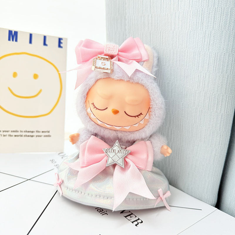 [Clothes only] First/second generation Labubu clothes pendant Labubu sitting party baby clothes pendant strawberry bear cute