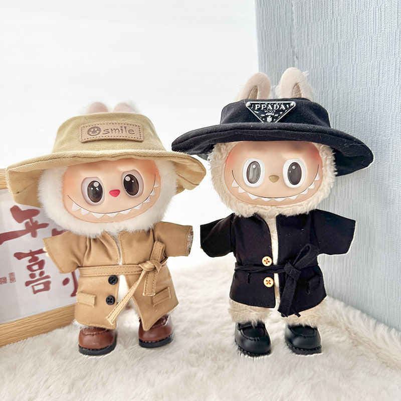 [Clothes only] First and second generation Labubu clothes pendant Labubu sitting party baby clothes long trench coat suit cute
