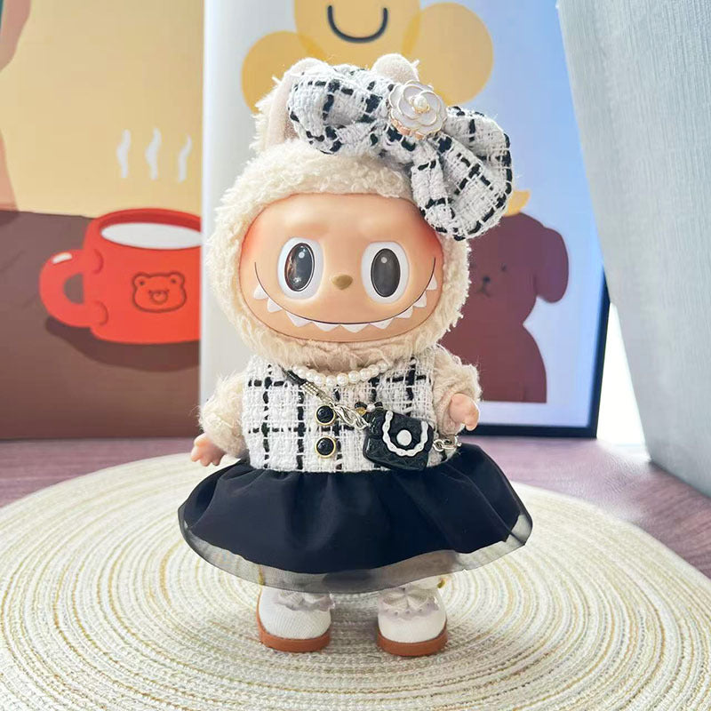 [Clothes only] First and second generation keychain Labubu clothes pendant Labubu pearl style small fragrant skirt women
