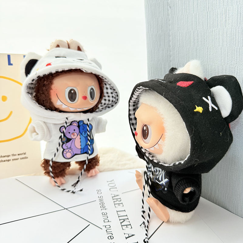 [Clothes only] First and second generation keychain Labubu clothes pendant Labubu baby clothes patch bear hooded sweater cute
