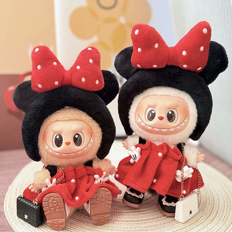 [Clothes only] One, two and three generations Labubu clothes pendant Labubu sitting baby clothes Minnie polka dot princess dress cute