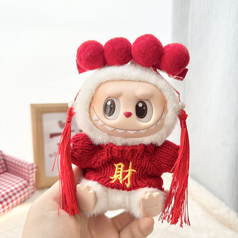 [Clothes only] First and second generation keychain Labubu clothes pendant Labubu New Year's Eve Lion and New Year's baby clothes