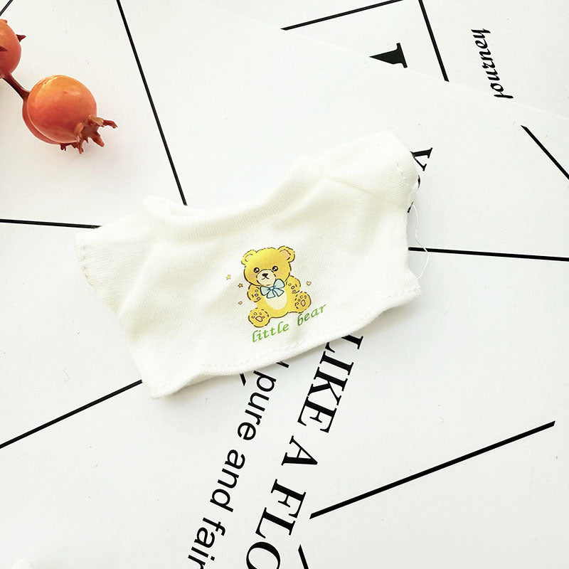 [Clothes only] 17cm pendant, rabub clothes, cat T camellia straw hat set, labubu doll clothes.