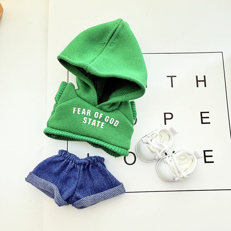 [Clothes only] First and second generation keychain Labubu clothes pendant Labubu baby clothes three-color hooded sweater set