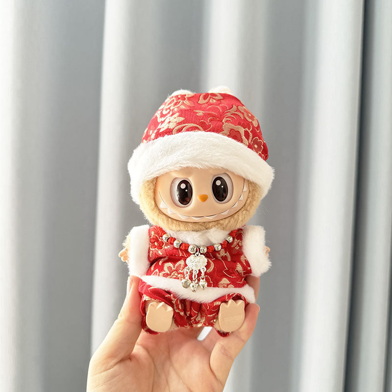 [Clothes only] First and second generation Labubu clothes pendant Labubu sitting party baby clothes New Year's longevity safety clothes