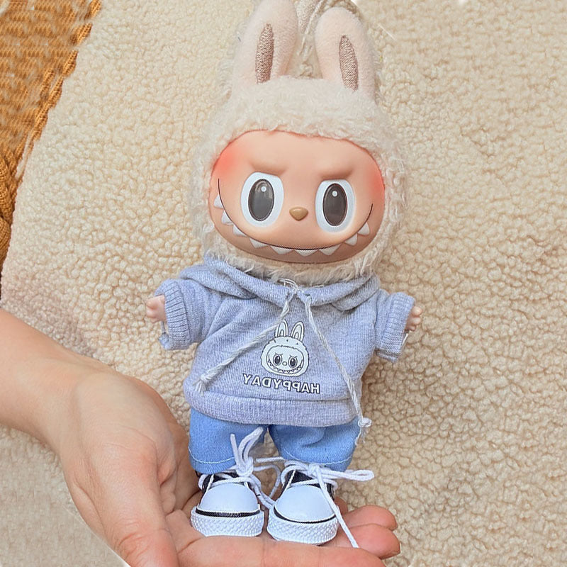 [Clothes only] First and second generation keychain Labubu clothes pendant Labubu baby clothes hooded sweater hat set