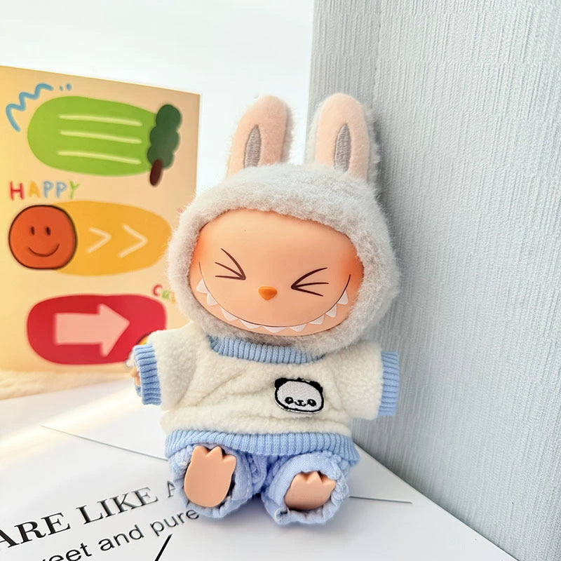 [Clothes only] 17cm Labubuwa clothes LABUBU blind box sitting party one, two, three generations of gold and purple joy clothes