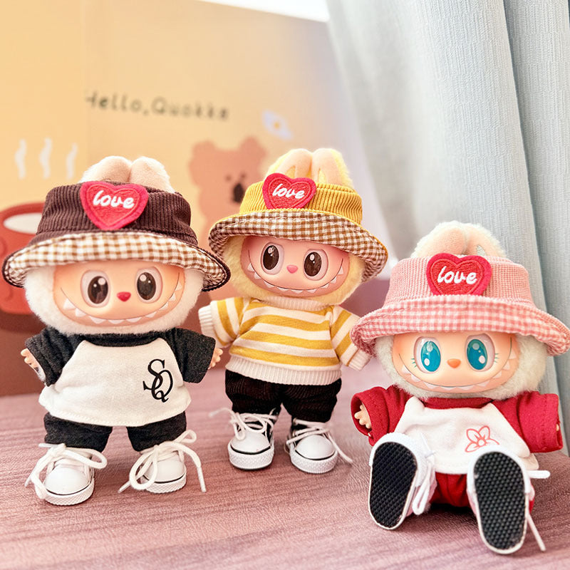 [Clothes only] First and second generation keychain Labubu clothes pendant Labubu pendant summer short-sleeved pants set