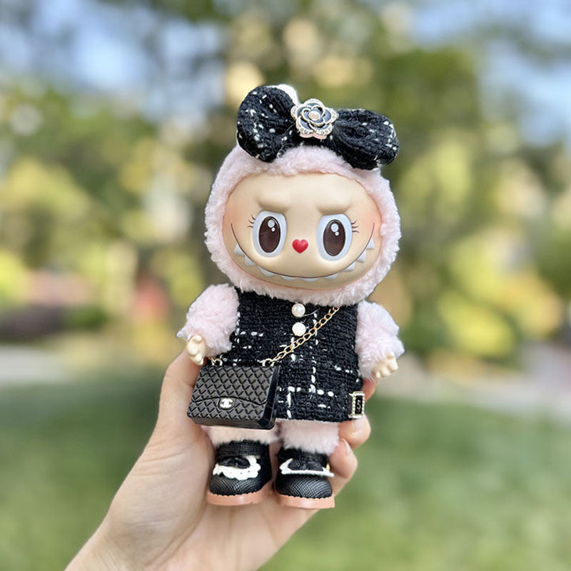 [Clothes only] The first, second and third generation keychain Labubu clothes pendant Labubu cloth colorful fragrant camellia + small C bag.