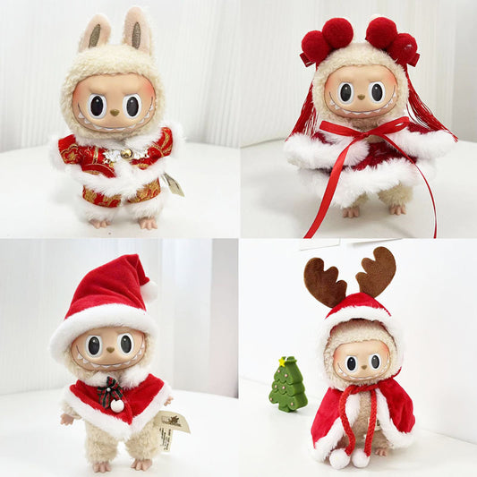 [Clothes only] 15cm pendant Labubu cloth for the New Year's set labubu keychain doll clothes cute