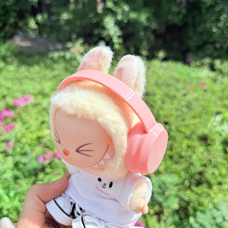 [Clothes only] First and second generation keychain Labubu clothes pendant Labubu baby clothes, earphones plaid picnic clothes.