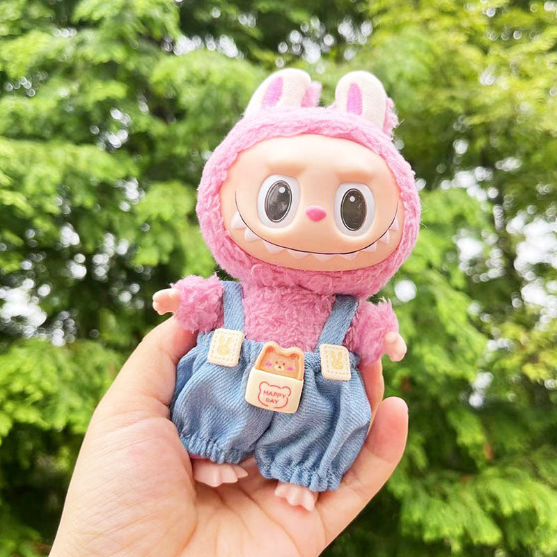 [Clothes only] 17cm labubu cloth blind box pendant doll for toning bubble shirt set cute