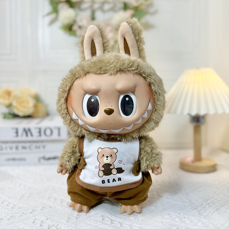 38Cm Labubu vinyl plush doll clothes for Labubu doll clothes summer pipa clothes set cute