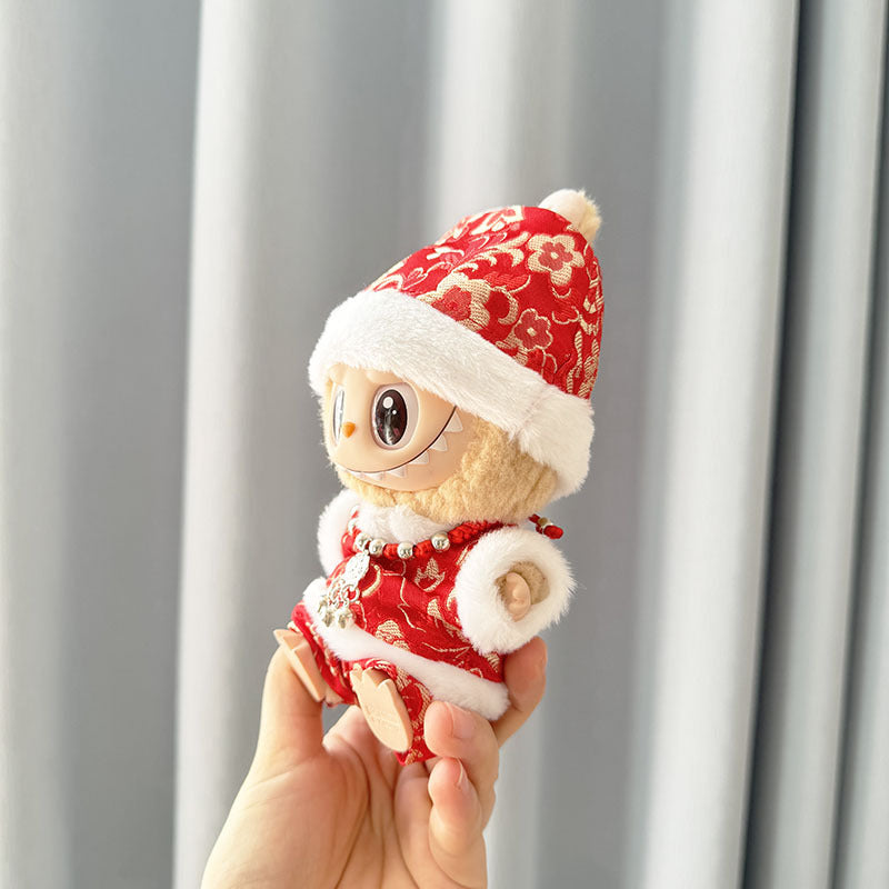 [Clothes only] First and second generation Labubu clothes pendant Labubu sitting party baby clothes New Year's longevity safety clothes