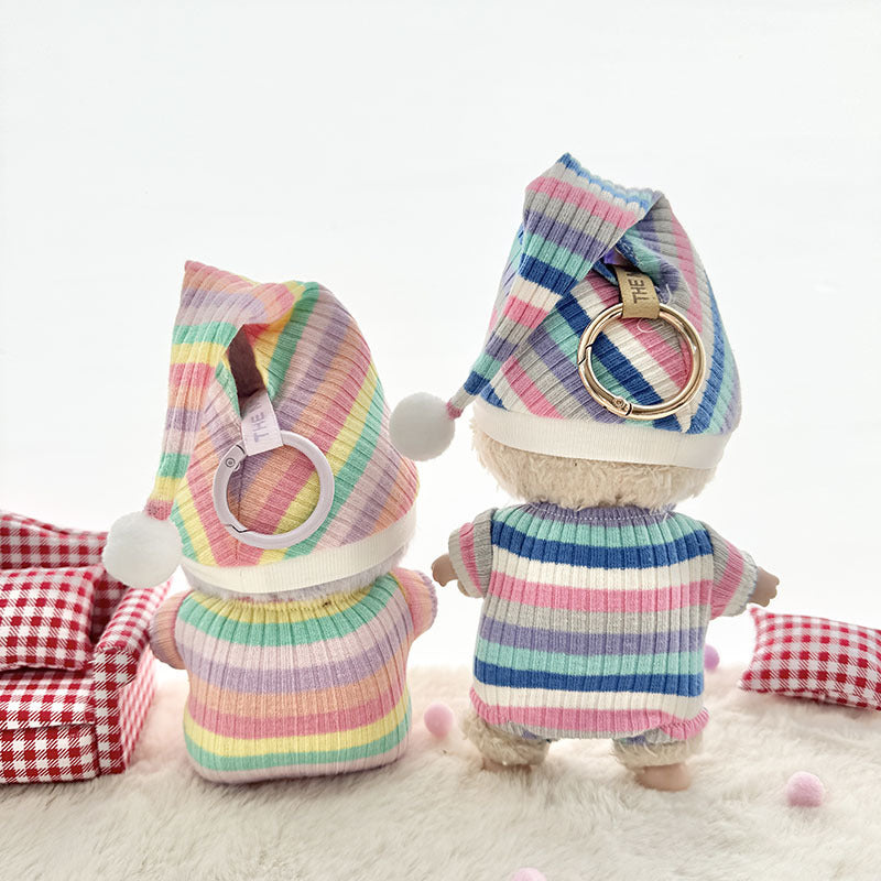 [Clothes only] First and second generation Labubu clothes pendant Labubu sitting party baby clothes rainbow girl two-piece set