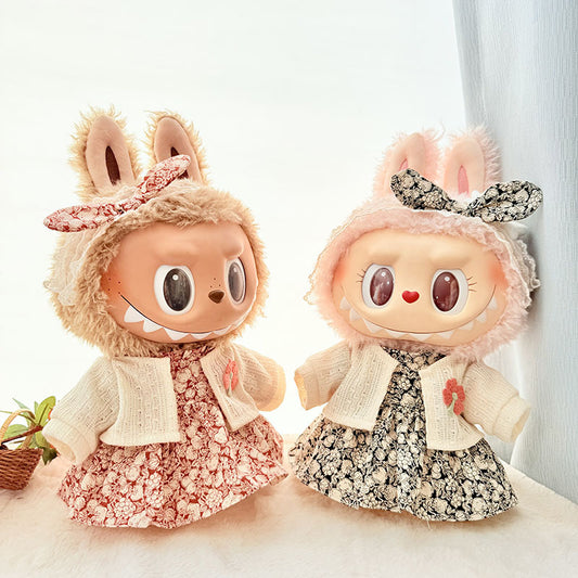 38Cm Labubu plush doll clothes for Labubu doll clothes MOKOKO sweetheart children's fun flower and fruit skirt