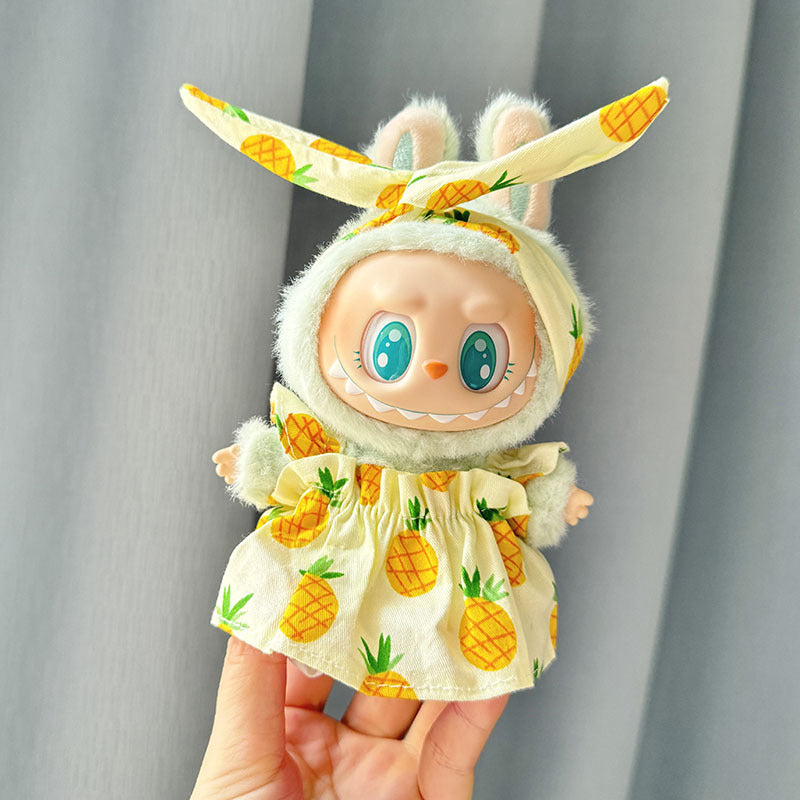 [Clothes only] First and second generation Labubu clothes pendant Labubu sitting party yellow duck satchel three-piece set cute