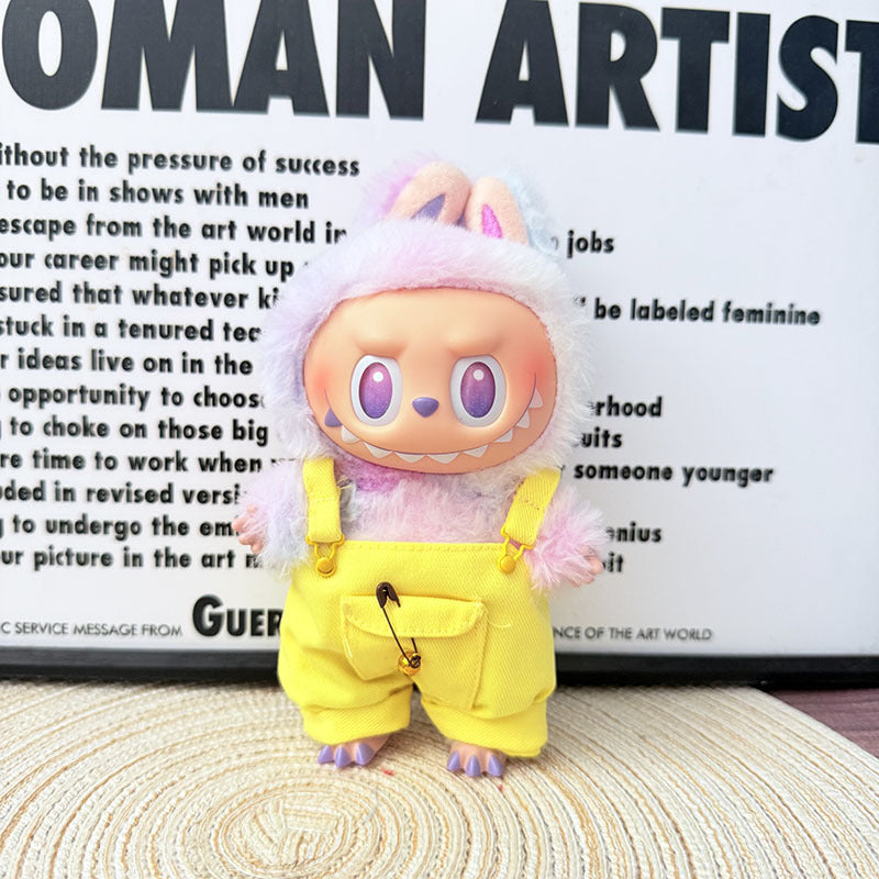 [Clothes only] First and second generation Labubu clothes pendant Labubu sitting baby clothes little craftsman overalls set