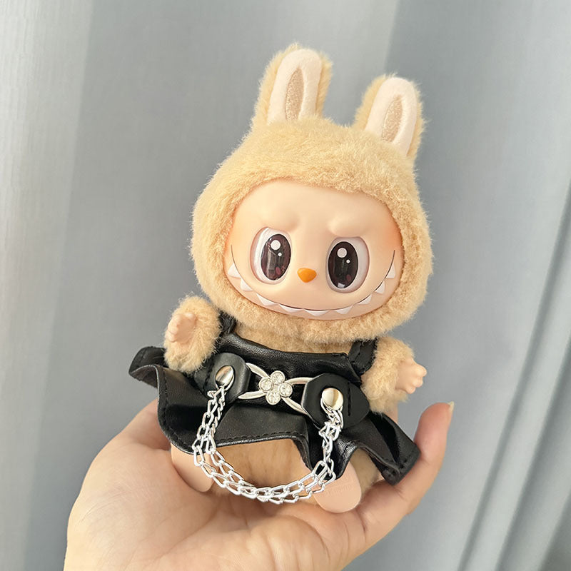 Clothes only] 1st/2nd generation blind box Labubu clothes pendant Labubu sitting party baby clothes fashion leather skirt