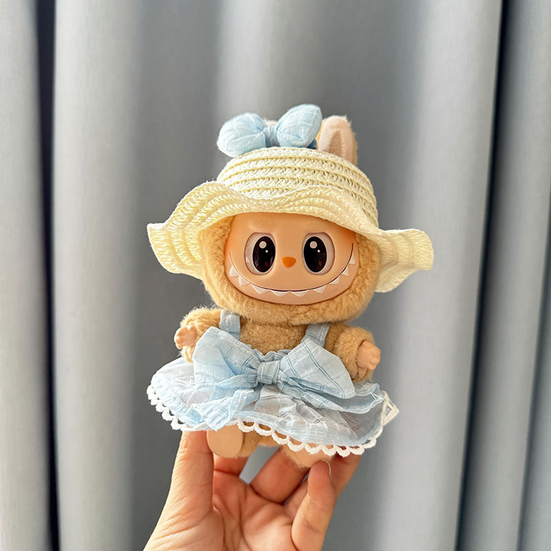 [Clothes only] First and second generation keychain Labubu clothes pendant Labubu baby clothes dress pearl hair accessories