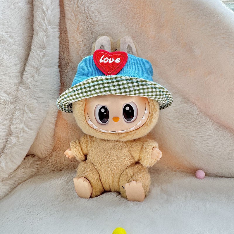[Clothes only] One, two and three generations Labubu clothes pendant Labubu sitting baby clothes sky blue bear sweater set