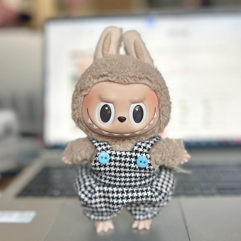 [Clothes only] 17cm pendant, Labubu clothes, keychain Labubu doll, replacement baby clothes, dinosaur onesie.