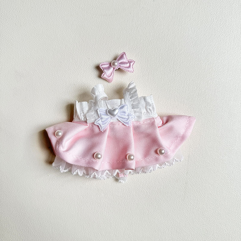 [Clothes only] First and second generation keychain Labubu clothes pendant Rab cloth powder sweetheart strap skirt two-piece set