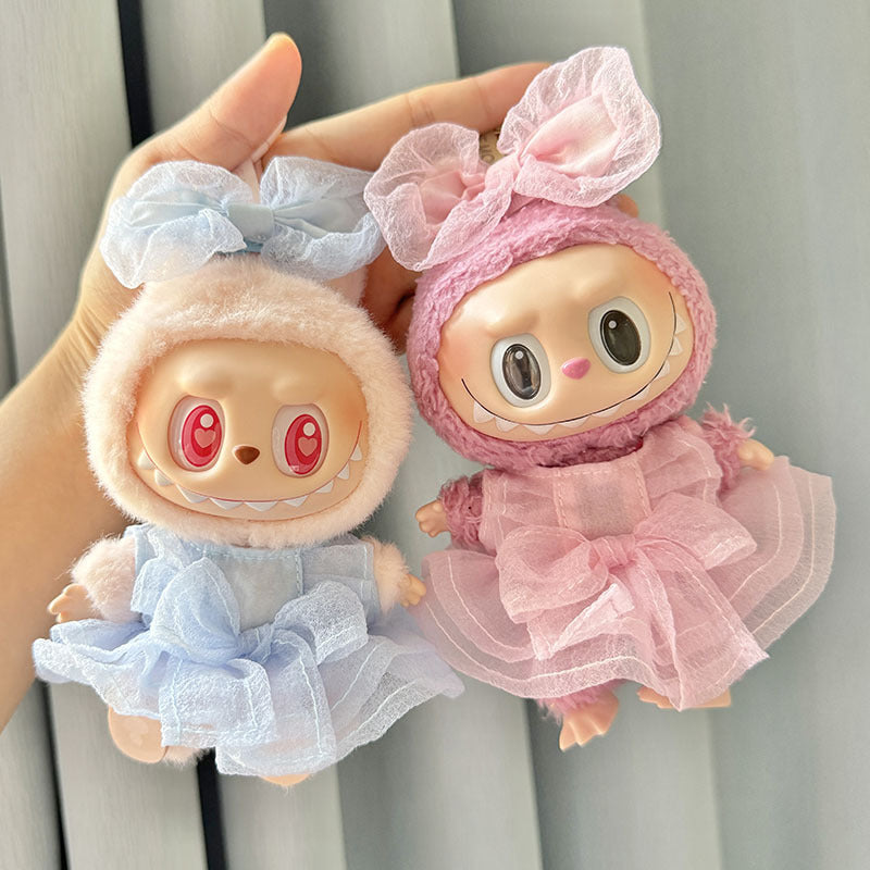 [Clothes only] First and second generation Labubu clothes pendant Labubu sitting party baby clothes 2024 fashion gauze skirt