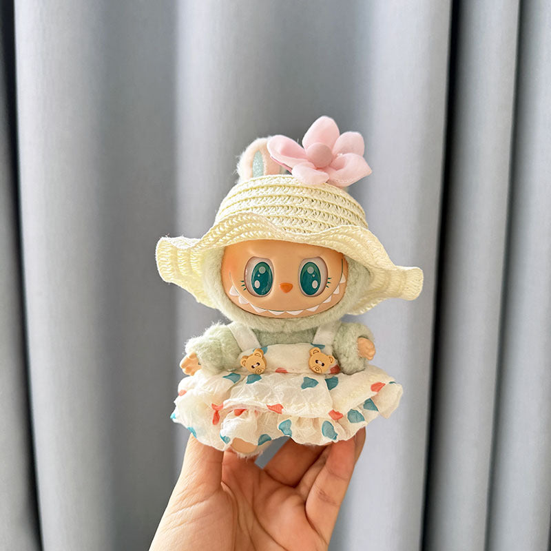 [Clothes only] First and second generation keychain Labubu clothes pendant Labubu baby clothes dress pearl hair accessories