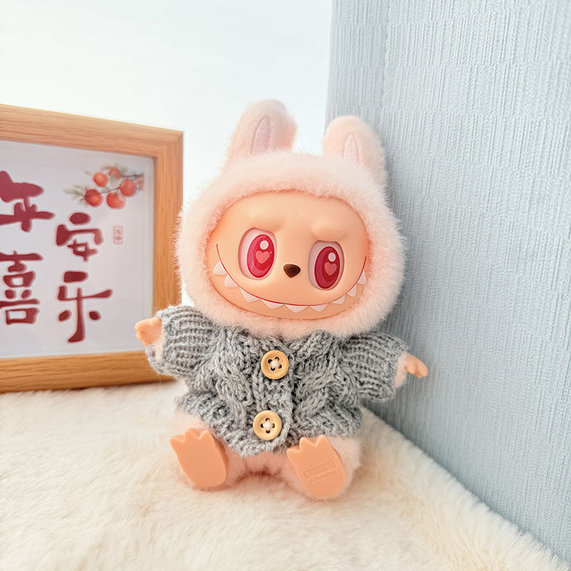 [Clothes only] One, two and three generations of keychains Labubu clothes pendant Labubu baby clothes knitted sweater hat set