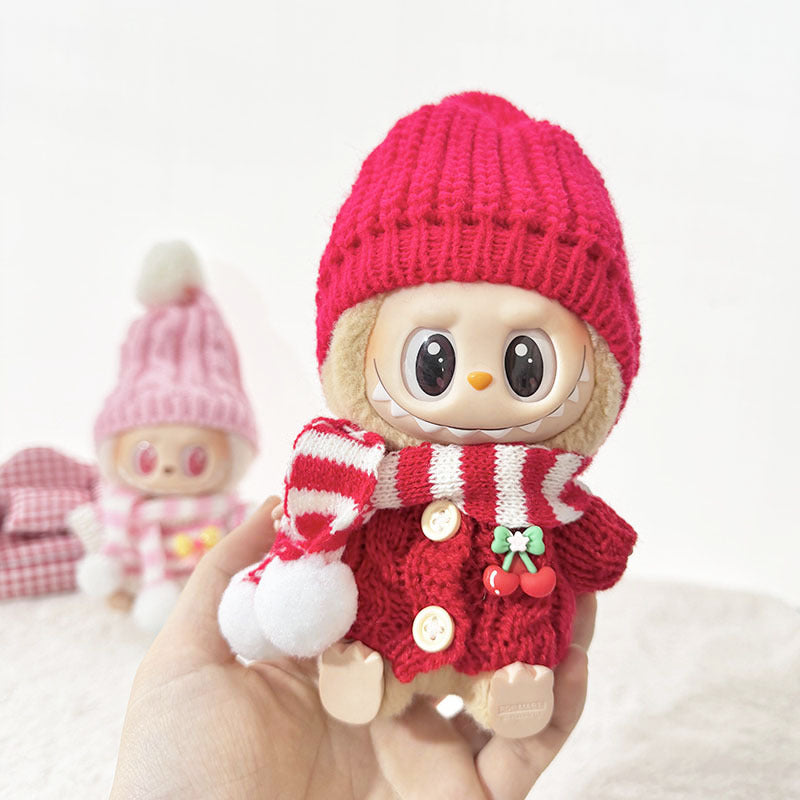 [Clothes only] First and second generation keychain Labubu clothes pendant Labubu sitting party winter knitted suit